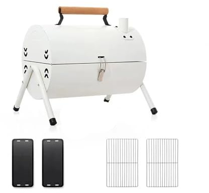Small Portable Outdoor Barbecue Grill, Foldable Chimney, Charcoal Camping(Blue)