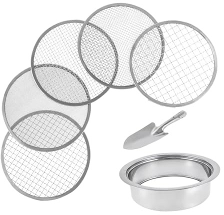 SiaBiced Juego de Tamices para Tierra para Parterres, Tierra Vegetal, Piedras Y Arena con