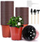 50 Pièces Godets Semis, 15CM Pots de Fleurs, Jardiniere, Pot de Fleur Exterieur, Pot Semis, Pot de Semis pour Intérieure et Extérieure Livré avec 10 étiquettes de Plantes et 3 Outils de Jardinage