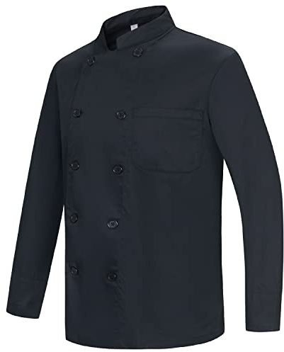 MISEMIYA - Veste de Chef pour Hommes - Veste de Chef pour Hommes - Uniforme d'accueil - Ref.842 - Medium, Giacca da Cuoco 842 - Nero