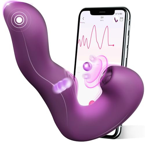 yewuzer 3 in 1 Dildo Vibrator mit APP, Sex Spielzeug für die Frau Paare G-punkt Vibration für Frauen, 10x5x5 Modi Vibratorensets für Frauen Vibration Pulsation Lecken Stimulator Sexspielzeug