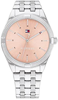 Tommy Hilfiger Analog Quarzuhr für Damen mit Silbernes Edelstahlarmband - 1782564