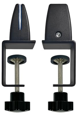 Jhanw Lot de 2 pinces de séparation de bureau pour panneau de 0,3 cm à 1,3 cm, pince de séparation de bureau réglable pour bureau de 0,8 cm à 5,2 cm, accessoires de bureau debout pour dossiers