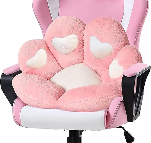 LANPEW Sittdyna med kattass-design, ryggkudde, söt stolsdyna i plysch, bekväm och varm, tatami-golvkudde för hem, kontor och säng (70 x 70 cm, rosa hjärta) | Kawaii design PP-bomull fyllning tvättbart överdrag ryggvänlig stolkudde för hem soffa gaming barn hög kvalitet mjuk