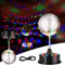 Retisee 5 Inch Mirror Disco Ball Light Hanging Rotating Disco Ball Decor Mount Electric Motor 18 LEDs Hanging and Table 2 Use for Halloween Parties Bar Band Stage KTV Home Night Club Wedding (Black)