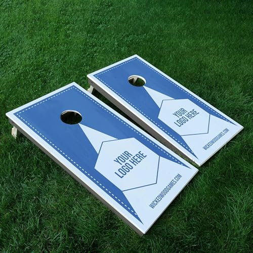 Cornhole Set – Direkter UV-Druck, 120 x 60 cm, 90 x 60 cm, 60 x 30 cm, American Cornhole League, inkl. 2 Bretter + 2 x 4 Beutel, für den Außenbereich (Dochtholz)