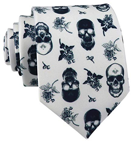 Xoovtka Corbatas novedosas para hombres y niños, con estampado de animales, divertidas para Halloween, hechas a mano, Calaveras, Taille unique