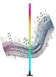 Brilliant RGB-LED Stehlampe | 150 cm Höhe | dimmbare Standleuchte mit Musiksensor & Fernbedienung & RGB-Frontlight | max. 125 lm | integiertes LED | aus Aluminium/Kunststoff in Schwarz