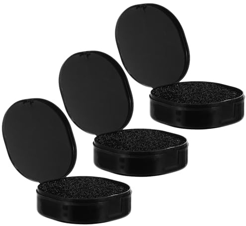 Beaupretty 3pcs Black Color Cleaner Box with Quick Color Removal Sponge for Makeup Brushes, Sturdy Plastic Eyeshadow Brush Cleaner Tool, for Easy Makeup Cleaning
