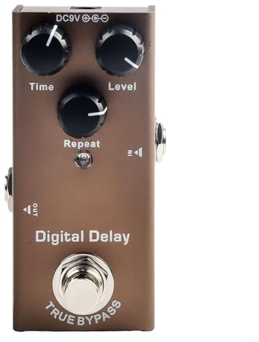 Pedal de efectos de guitarra portátil, retardo de distorsión coro trémolo overdrive digital para procesamiento de efectos de guitarra eléctrica (H)
