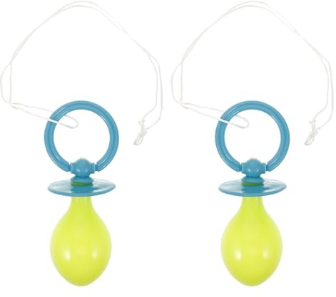 TOPPERFUN 2pcs Large Reusable Blue Plastic Pacifiers for Adults, Funny Cosplay Costume Accessory, Free from Unpleasant Odors, for Themed Events and Halloween Parties