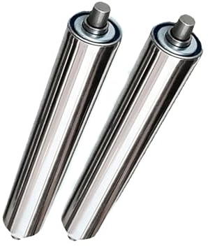 Rostfritt stål omotoriserade transportrullar paket med 2 | Diameter 25mm/1 inch,L 300mm