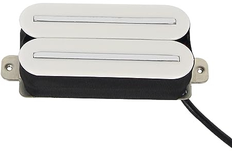 FLEOR Micros Humbucker à double rail chaud à haut rendement 14-15K Micro chevalet Micro en céramique pour guitare électrique Humbucker, Blanc