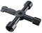 4 Way Radiator Bleed Key | Electric & Gas Meter Utilities Key | Black Easy Grip | Multi Functional Key