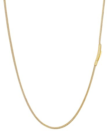 FaithHeart goldene Schlangenkette in 2mm breit 40cm lang Herren Damen Halskette mit Geschenkebox für Weihnachten Jeden Tag