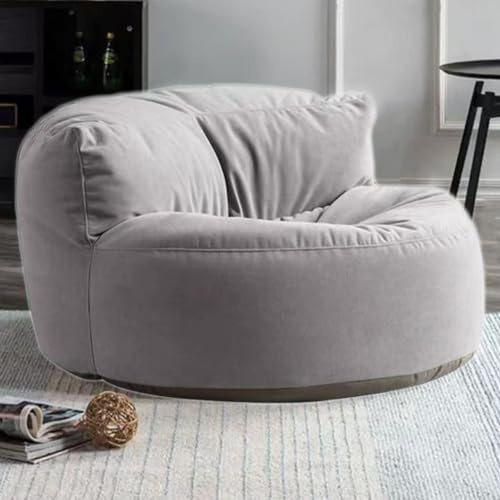 SXBCyan Housse de Pouf en Chenille sans Remplissage Pouf Salon et Chambre Intérieur Ultra Doux Fauteuils Poire pour Adultes Chaise Canapé, Meuble de Salon(Light Gray)