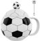 ZONSUSE Tasse de Football, Mug Original de Football,Tasse à Café Sphère,avec Couvercle et Cuillère,Cadeau Foot Personnalisé pour Hommes Garçons Filles Enfant Adolescents Anniversaire 400ml (Noir)
