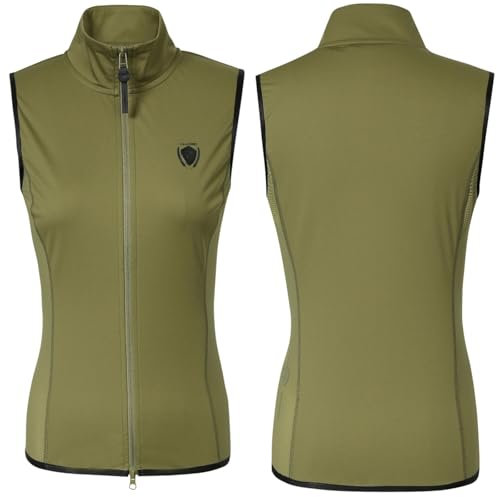 Covalliero Weste olive seitlicher Mesh-Einsatz atmungsaktiv Reitweste Gr. M