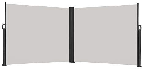 FIVMEN Tenda da Sole Laterale Estensibile 180 x 600 cm Paravento Laterale Privacy Protezione Frangivento per Balcone Terrazza Giardino, Grigio