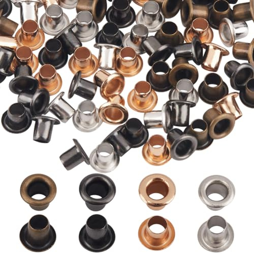 GORGECRAFT 400PCS 3.5MM Grommets Eyelets Ensembles Oeillets en Laiton Métal avec Rivets Oeillets Creux Rondelle Chaussures Vêtements Toile Cuir Bricolage Diamètre Oeillet pour Toile Bâche Tente