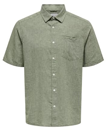 Only & Sons Onscaiden Life Reg SS 1 Pkt Shirt Chemise à Manches Courtes, Swamp, XL Hommes