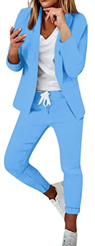 VHiverment De Jogging Femme Ensemble Pantalon en Lin Jogging Homme Doux Ensemble Pantalon Blazer Grande Taille Ensemble Pantalon Veste Longue SurvHiverment Lilas Femme Tailleur Pantalon Femme pour