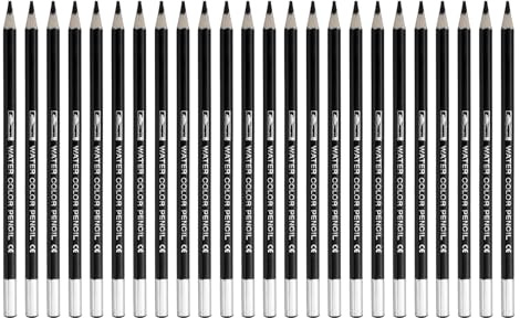 PATIKIL Watercolor Pencil, 24Pcs Water Soluble Pencils for Blending, Coloring, Sketch Drawing, Painting, Black