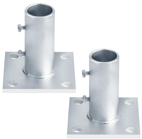 GBGS 2 Pcs 2(Actual fits 1-7/8OD) Chain Link Fence Post Floor Flange,Mailboxes Pole Hoder,Heavy Duty Round Sign Post Base