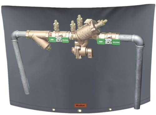 Wsobue Rückflussverhinderer-Isolierabdeckung, Outdoor-Rohrisolierung, Sprinklerabdeckungen für draußen, Brunnenkopfabdeckung, isolierte Brunnenpumpenabdeckung, Rohrabdeckung (grau, 91,4 cm B x 61 cm H