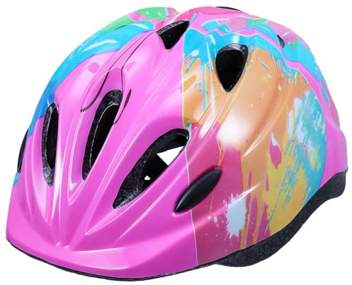 CLISPEED Casco da Bici Regolabile Rosa in Schiuma Protettiva Confortevole per Sport All'aperto, per Ragazzi e Ragazze Circonferenza 49-59cm