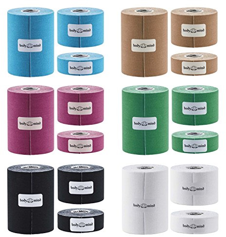 2,5cm / 5cm / 10cm de large Ruban kinésiologique 5m, hypoallergénique et imperméable, ruban kinésiologique élastique et doux pour la peau, bandage pour le sport, les loisirs (10 cm, Marron)