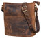 LEABAGS Leder Handtasche Damen I Premium Echtleder Umhängetasche I Damen Schultertasche I Damentasche I Tragetasche für Arbeit Uni Schule Freizeit I Größe L (31 x 23 x 6 cm) I Vintage Dunkelbraun