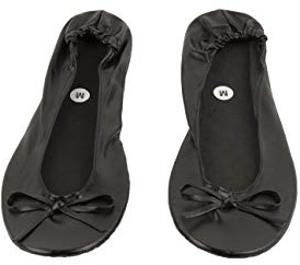 Women's Roll Up Shoes with Carry Bag for Weddings, Nights Out and Races (Black, Numeric_5)