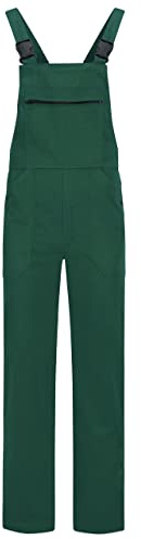 BWOLF Anax - Peto de trabajo 100% algodón con 5 bolsillos traseros y cremallera, verde y blanco, M