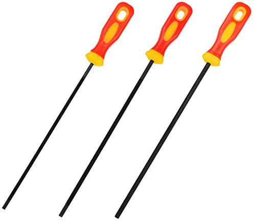 MFUOE 3 Pieces Chainsaw Chain Sharpening File Professional Round Chainsaw Sharpener Suitable for Chainsaw Chain