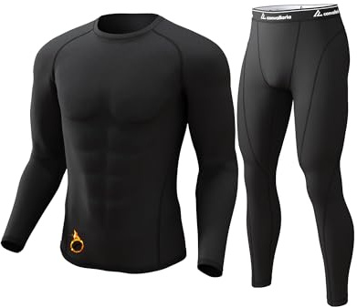 sous-vêtements Thermiques pour Hommes, sous-vêtements Fonctionnels thermoactifs Respirants, sous-vêtements de Ski en Polaire intérieure, Ensemble de sous-vêtements Thermiques Doux