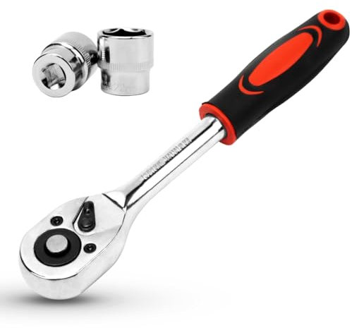 Llave de carraca 3/8,Llave de Carraca Reversible,2 Piezas Juego Llaves Vaso Con Tomas de 21 mm, 22 mm