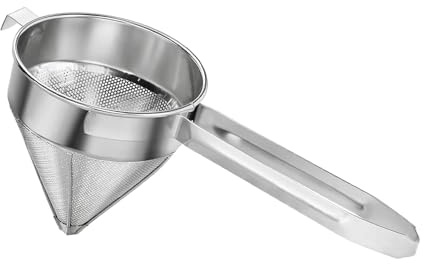 IEUDNS Stainless Steel Cone Bouillon Strainer,Cooking Mesh Filter Basket,Durable Soup and Sauces Strainer,Cone Separator, Kitchen Colander Sieve for Sauce Jam Jelly Tea