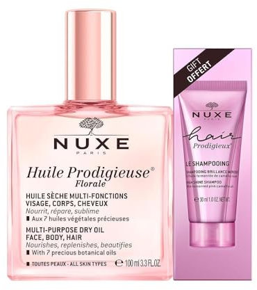 NUXE Huile Prodigieuse Florale 100ml + Champú Brillo Sublime Hair Prodigieux 30ml DE REGALO