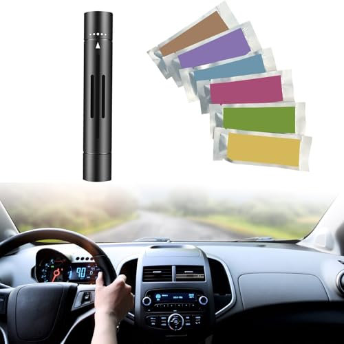 Ambientador de Aire para Coche, Ambientador para Coche, Difusor de Perfume para Coche, Eliminador de Olores Duradero, Aroma Clips Car Perfume, con 7 Palos de Aroma Sólido