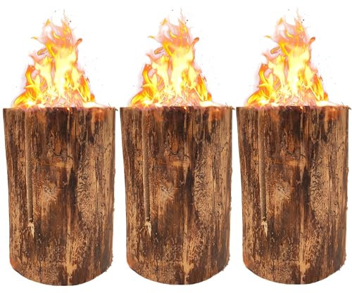 Jack's Lot de 3 torches suédoises - Grande torche d'arbre de 25 cm de hauteur - Torche de jardin Ø 17-24 cm - Torche suédoise jusqu'à 2 h de combustion - Feu à bois 100 % naturel
