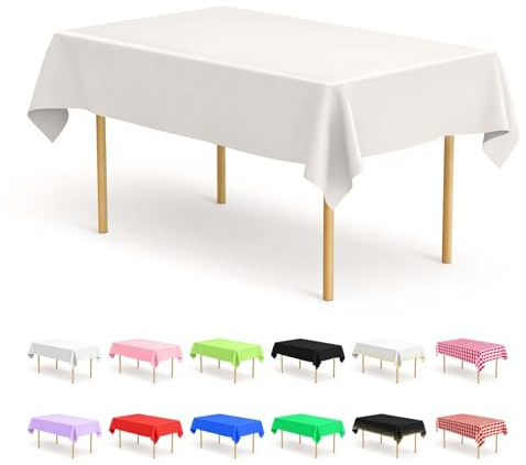 BOUBONI 4 tovaglie lunghe usa e getta color avorio, 274 x 137 cm, in plastica, adatte per catering, matrimoni, feste di laurea, eventi a tema