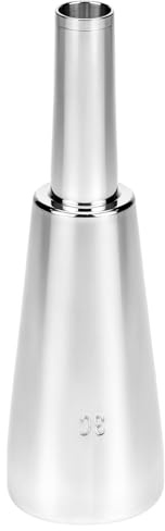 QWORK Trumpet Mouthpiece 3C, Silver-Plated Brass Mouthpiece with Bullet-Shape Design for Sound Projection, Compact Fit for Student, Hobbyist & Professional Trumpet Players