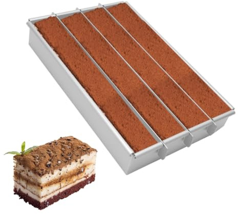 Ranjima bakform rektangulär, justerbar rektangulär mousse-kakform i aluminiumlegering med 4 fack kakform fyrkantig för tårtberedning rostat bröd bakning, skikttårtor juldag