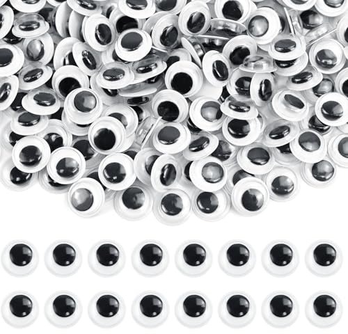 NISENTIA Occhi oscillanti autoadesivi da 10 mm, 300 pezzi, occhi autoadesivi per fai da te
