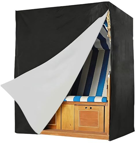 Mineup Copertura per Poltrona da Spiaggia, 135x105x175/140 cm Copertura per Sedia da Spiaggia Impermeabile, Oxford 210d per Telo coprisedia da antivento anti-UV