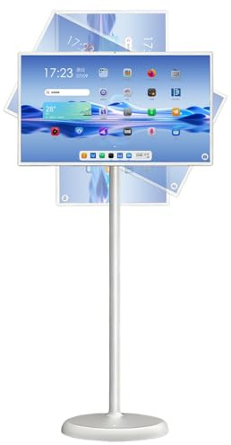 Himopuer Tableta Portátil De 32, Monitor Táctil con Soporte sobre Ruedas, TV Inteligente Rodante con Pantalla Táctil Inalámbrica, Cámara Web De 20 MP Y Rotación Completa. 32inch-6/8+128G(8G+128G)
