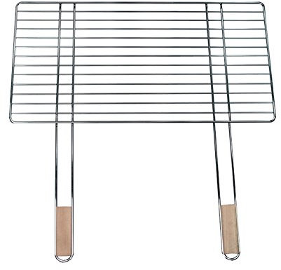 4U-Onlinehandel Grille de Barbecue de Rechange 68 x 40 cm avec 2 poignées en Bois en Acier chromé