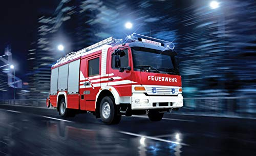 WallArena - Vlies Fototapete Kinderzimmer 152x104 cm Feuerwehrfahrzeug Feuerwehr Jugendzimmer - Fototapeten Tapeten für Kinder Kindertapete - Vliestapete Wandtapete Tapete 3D Effekt