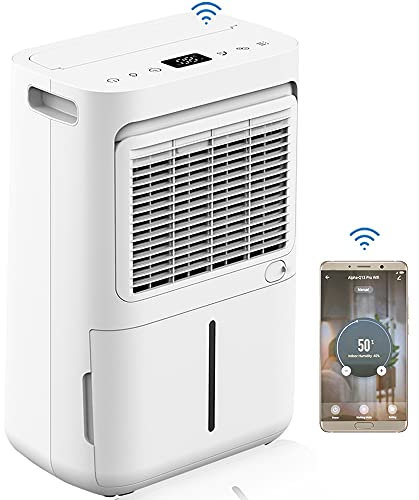 Greenmigo Pro WIFI Luftentfeuchter 13L/24h Elektrischer Entfeuchter Entfeuchtungsleistung Raumgröße max.50m²,Raumentfeuchter Leise Luftreiniger mit Filter Ionisator für Schrank,Wohnung,Keller etc.